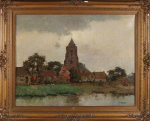 VAN DELFT Jan 1879-1952,Village on the water,1928,Twents Veilinghuis NL 2019-04-05