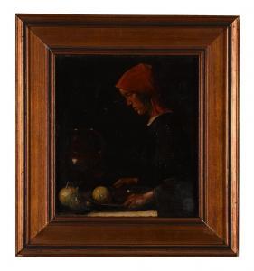van den BERG Willem 1886-1970,GIRL WITH PEWTER DISH AND FRUIT,19th century,Dreweatts GB 2023-02-10