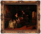 van den DAELE Casimir 1818-1880,CENA DE INTERIOR,1859,Renascimento PT 2018-11-08