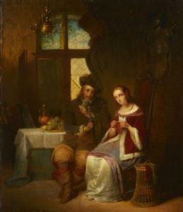 van den DAELE Casimir,Scène d'intérieur dans le goût troubadour,1846,Mercier & Cie 2021-10-03