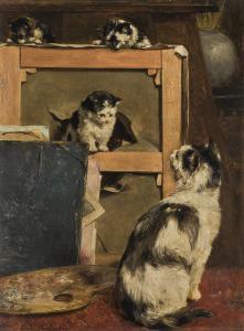 van den EYCKEN Charles II 1859-1923,CATS AT PLAY,Sotheby's GB 2018-12-12