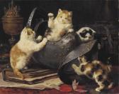 van den EYCKEN Charles II 1859-1923,Kittens at Play,1899,Christie's GB 2013-04-29