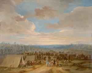 van den HOECKE Robert 1622-1668,Cavalry Encampment in a Panoramic Landscape,Lempertz DE 2022-05-21