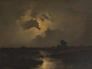 van den SEYLBERGH Jaak 1884-1960,Crépuscule sur le marais,Horta BE 2010-02-08
