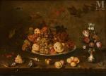 VAN DER AST Balthasar 1593-1657,Corbeille de fruits, vase de fleurs et coquillage,Millon & Associés 2025-06-04