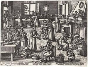 van der BORCHT Pieter III 1614-1690,Kragenatelier (Zimmer mit Affen beim Reinigen ,Galerie Bassenge 2019-05-30