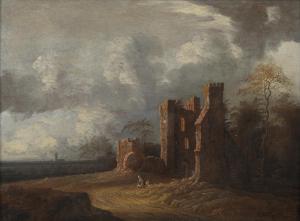 van der CROOS Jacob,A landscape with ruins and two figures resting in ,1655,Bonhams 2023-04-04