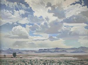 van der EYCKEN Robert 1933,Atmospheric landscape,John Moran Auctioneers US 2016-01-27