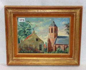 van der GHEYNST Berroni 1876-1946,Kirchenansicht,1935,Merry Old England DE 2022-10-13