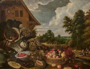 van der GRACHT Gommaert,Large Still Life with Fruits and Vegetables in Fro,2594,Van Ham 2023-11-17
