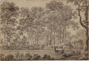 Van Der HAAGEN Joris Abrahamsz 1615-1669,Woodland scene with two stags,Sotheby's GB 2024-01-31