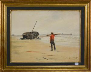 van der haeghen edmond 1836-1919,Remise en état du bateau,Rops BE 2016-12-18