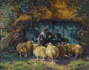 van der HEIDE Johann Wilhelm 1878-1957,A barnyard scene with sheep,Bonhams GB 2010-05-09