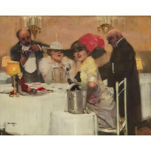 Van Der HEM Pieter 1885-1961,TWO LADIES IN A CAFÉ,1912,Waddington's CA 2023-06-29