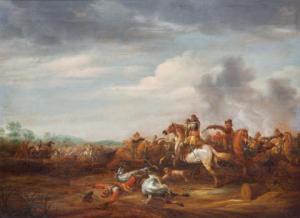 van der HOEF Abraham 1611-1666,A cavalry battle,Venduehuis NL 2021-11-17