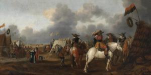van der HOEF Abraham 1611-1666,A military encampment,Bonhams GB 2024-04-10