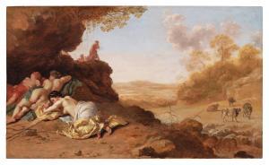 van der LISSE Dirck 1607-1669,A classical Roman landscape with sleeping nymphs,Sotheby's 2023-05-25