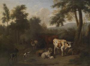 van der MEER II Jan,A wooded landscape with resting cattle and herders,Palais Dorotheum 2011-12-12