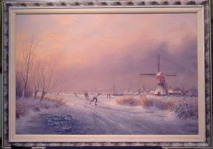 VAN DER MEIDE Jacobus Leonardus 1910-2003,FROZEN DUTCH CANAL,William Doyle US 2003-06-04