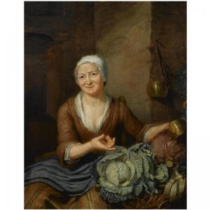 van der MY Hieronymus,A WOMAN IN A BARN INTERIOR WITH CABBAGES AND CARRO,Sotheby's 2007-11-13