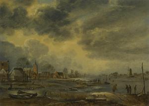 Van Der NEER Aert I,A  WINTER  LANDSCAPE  WITH  FIGURES  PLAYING  KOLF,Sotheby's 2012-05-02