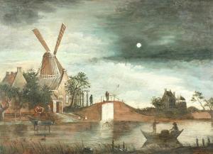 Van Der NEER Aert I 1603-1677,Moonlit Landscape,Shapiro Auctions US 2013-11-16