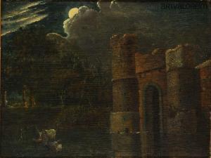 Van Der NEER Aert I,Paysage sous la Lune au premier plan un chateau fo,Art Valorem 2024-03-21