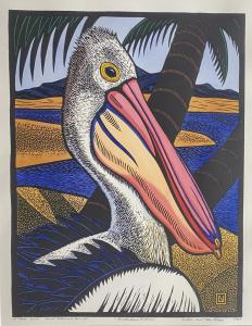VAN DER SLUYS Leslie 1939-2010,Australian Pelican,1997,Theodore Bruce AU 2023-11-27