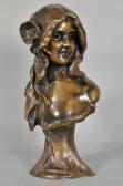 Van Der STRAETEN Georges 1856-1928,Buste de jeune-fille à la fleur,Hotel Des Ventes Mosan 2012-12-12