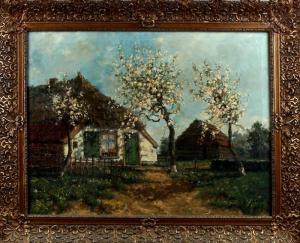 van der VEN Willem 1898-1958,farm with blossom trees,Twents Veilinghuis NL 2012-10-12