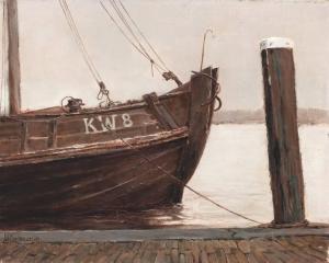 van der VEN Willem 1898-1958,Katwijkse vissersboot aan de kade,Venduehuis NL 2013-05-29