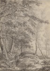 van der VINNE Vincent Jansz 1736-1811,Peasants Crossing a Bridge at the Edge of a Den,William Doyle 2023-05-24