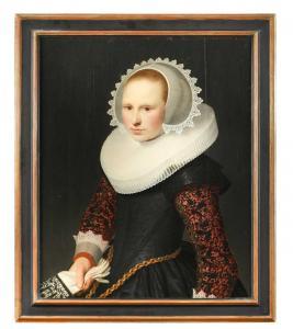 van der VLIET Willem,Portrait of a young lady, wearing a ruff, lace cap,1632,Cheffins 2022-09-21