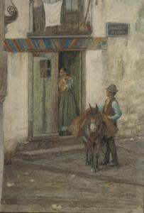 van der WAAY Nicolaas 1855-1936,Straatje in Napels: street in Naples,Christie's GB 2010-03-09