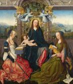 van der WEYDEN Goswyn,Vierge à l'Enfant entourée de sainte Catherine d'A,Aguttes 2023-03-28