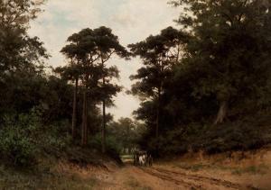 VAN DER WISSEL Abraham 1865-1926,Farmer with horse and cart on the forestpath,Glerum NL 2011-03-07