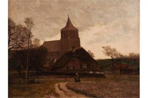 VAN DER WISSEL Abraham 1865-1926,Stadtansicht mit Kathedrale,Wendl DE 2015-10-22