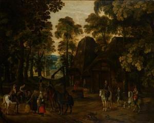 van der WYHEN Jacques 1588-1640,Dorfszene mit Landsknechten,Wendl DE 2020-06-25
