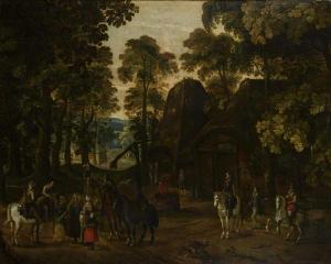 van der WYHEN Jacques 1588-1640,Dorfszene mit Landsknechten,Wendl DE 2020-03-05