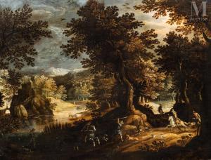 van der WYHEN Jacques 1588-1640,Scène de chasse en forêt,Millon & Associés FR 2023-06-27