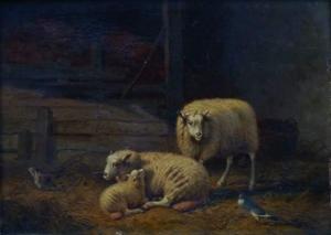 van DIEGHEM Joseph 1843-1885,Moutons dans la bergerie,1869,Boisgirard - Antonini FR 2009-10-13