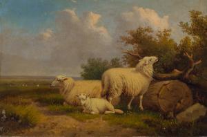 van DIEGHEM Joseph 1843-1885,Sheep in a Pasture,1869,William Doyle US 2023-05-24