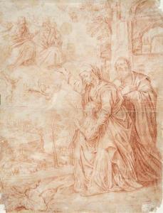 VAN DIEPENBECK Abrham 1596-1675,Vision de Sainte Anne et Joachim,Beaussant-Lefèvre FR 2022-02-10