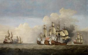 van DIEST Adriaen 1655-1704,An engagement between opposing French and English ,Bonhams GB 2014-07-09