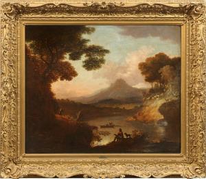 van DIEST Adriaen 1655-1704,Bergige Flusslandschaft mit Fischern,Schloss DE 2014-09-13