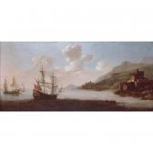 van DIEST Adriaen 1655-1704,english man-o'-war off the coast,Sotheby's GB 2003-06-18