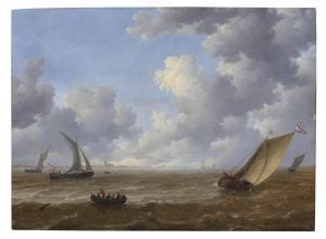 van DIEST Jeronymus II 1631-1673,Wijdschips tacking offshore in a stiff breeze,Christie's 2011-12-06