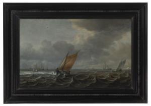 van DIEST Willem Hermansz,Ships on a stormy sea with a view of Dordrecht(?) ,Christie's 2022-10-07