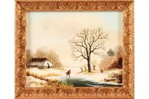 VAN DIJK L,Wintry landscape with figures,Twents Veilinghuis NL 2015-07-03