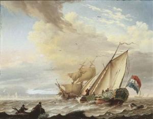 van DONGEN Dyonis 1748-1819,A Dutch yacht and a rowing boat in choppy waters, ,Christie's 2002-09-24